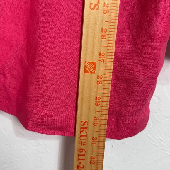 Vtg Ralph Lauren L/S Button up Tunic Top Size 8 Pink 100% Linen - Picture 7 of 9